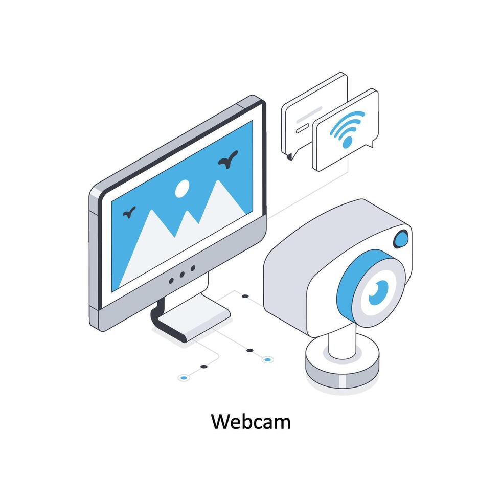 webcam isometrische voorraad illustratie. eps het dossier voorraad illustratie vector