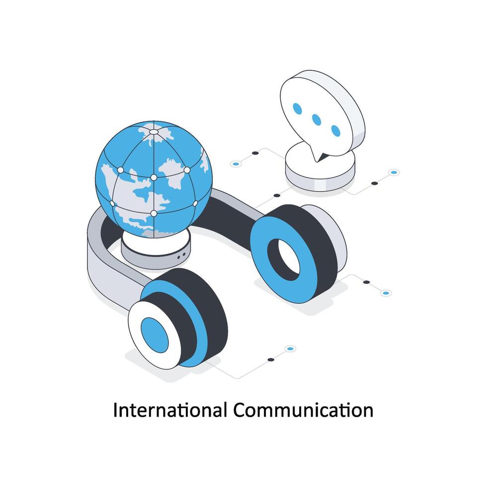 Internationale communicatie isometrische voorraad illustratie. eps het dossier voorraad illustratie vector