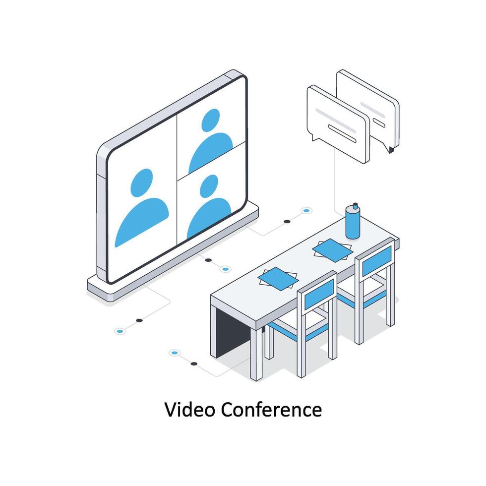 video conferentie isometrische voorraad illustratie. eps het dossier voorraad illustratie vector