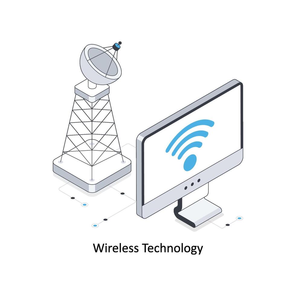 draadloze technologie isometrische voorraad illustratie. eps het dossier voorraad illustratie vector