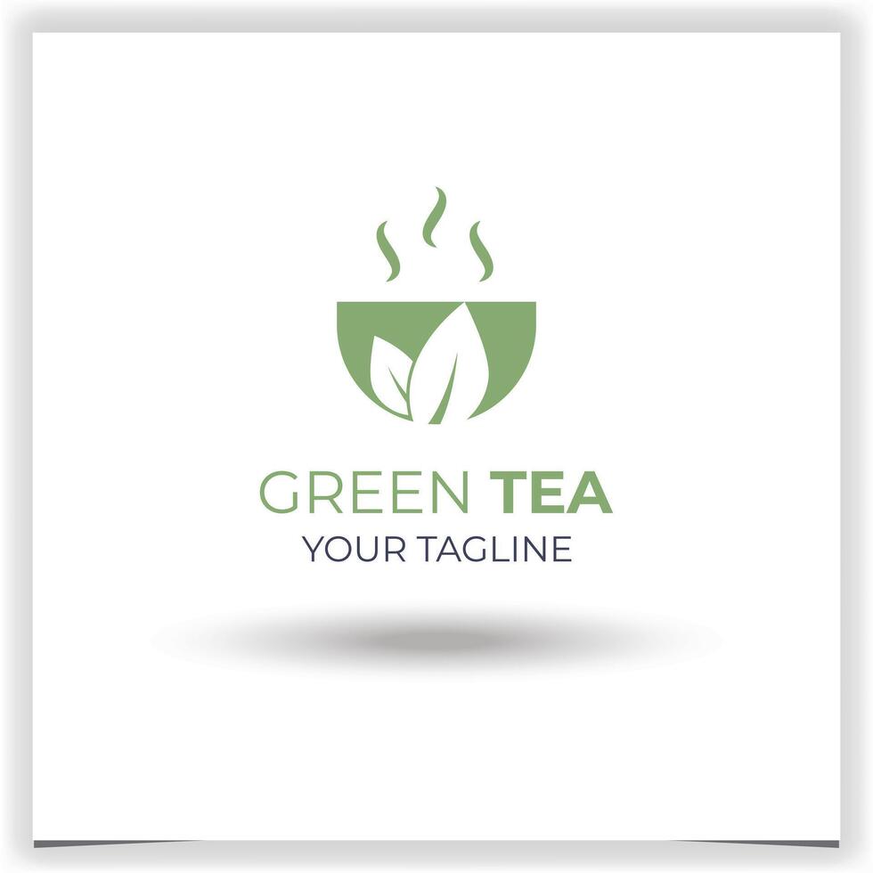 vector groen thee bedrijf logo sjabloon