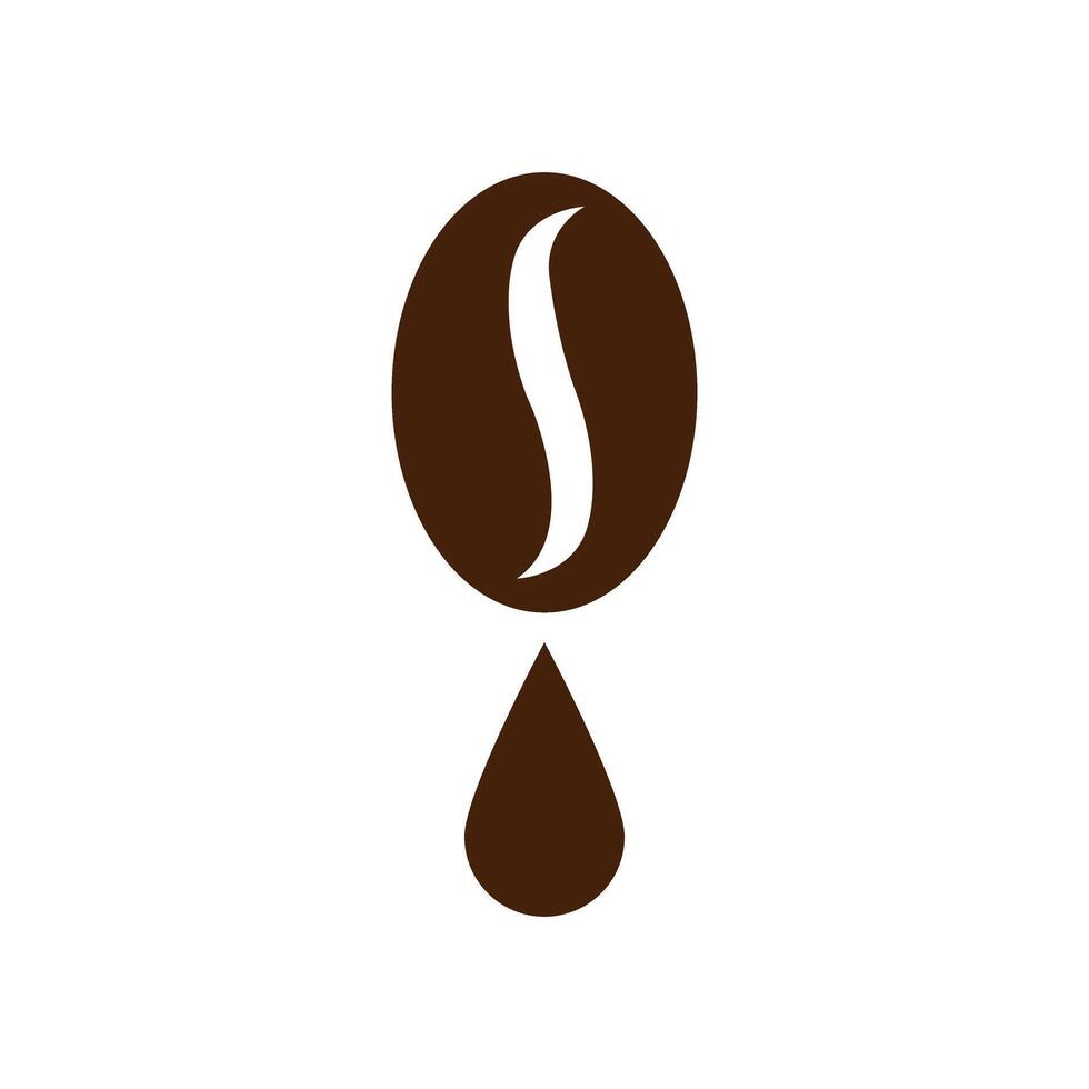 koffie Boon met koffie laten vallen icoon. vector illustratie.