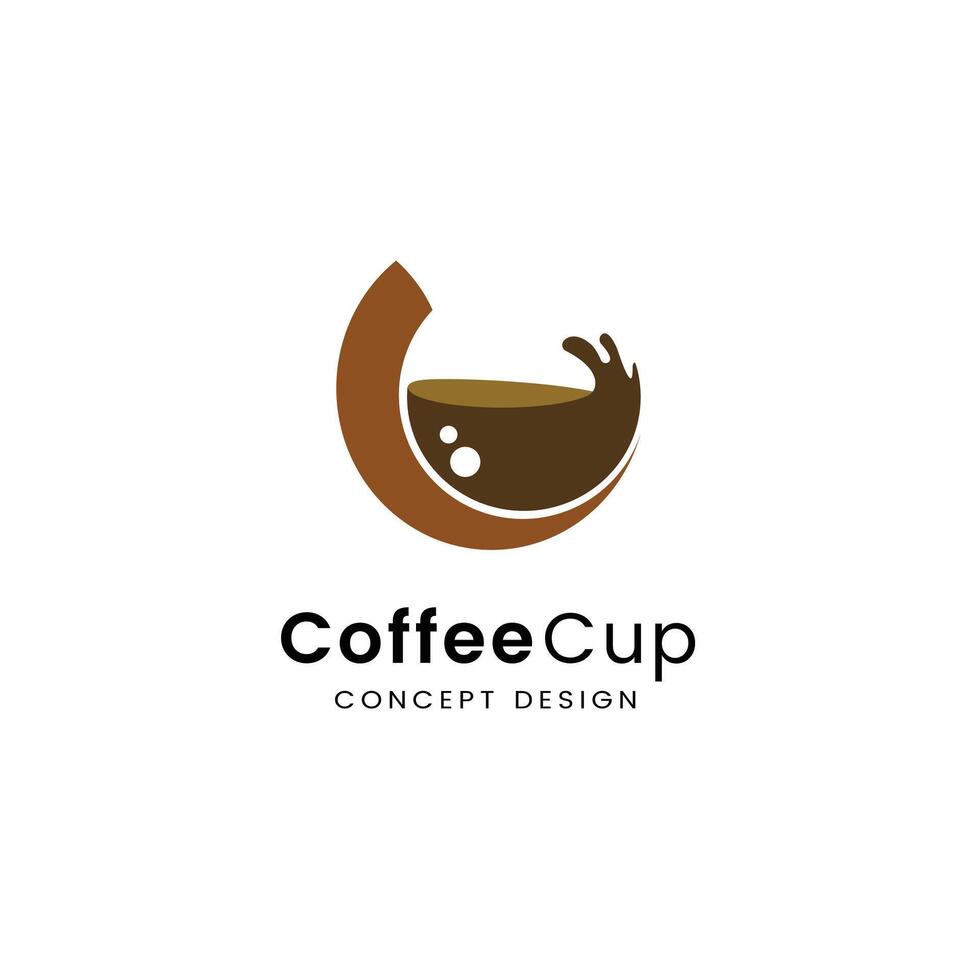 koffie kop logo. koffie winkel modern logo ontwerp, koffie hoek illustratie, brief c logo voor koffer merk vector