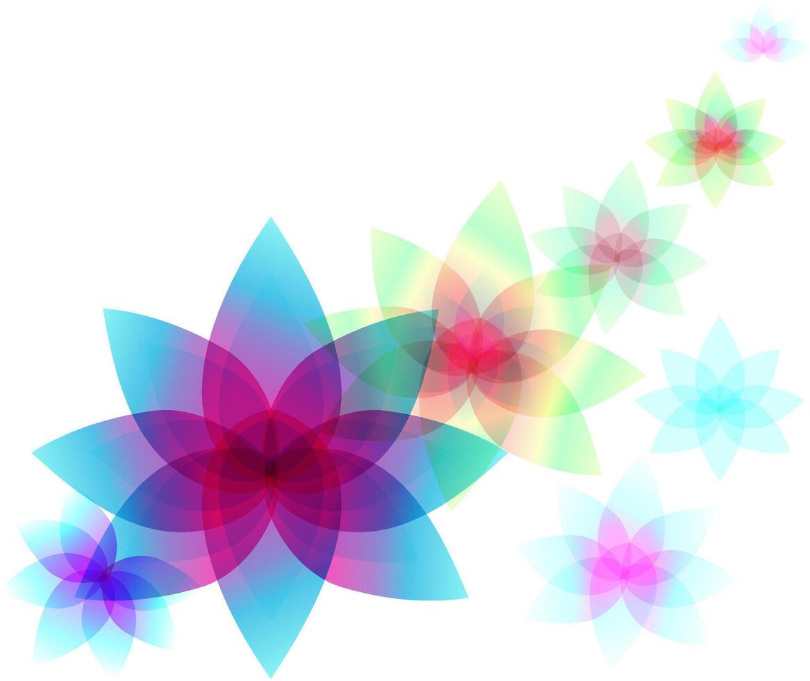 lijn samenstelling van kleurrijk bloemen in divers helling tonen, groen blauw roze geel vector