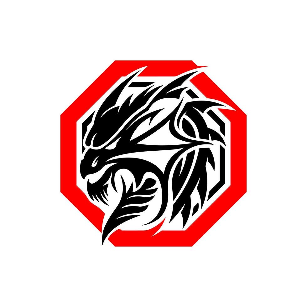 draak logo vector, minimalistisch draak hoofd logo vector
