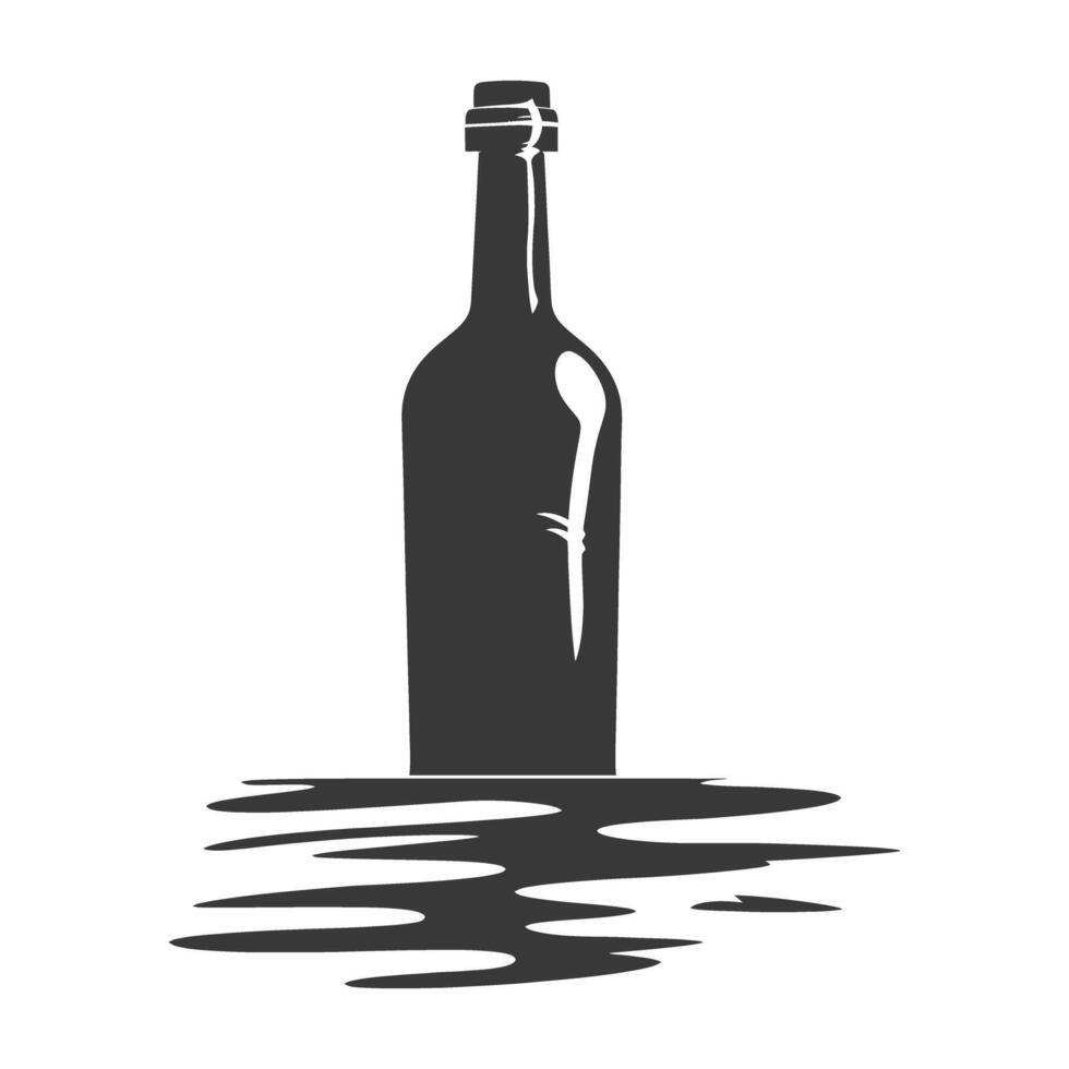 ai gegenereerd silhouet een fles zwart kleur enkel en alleen vector