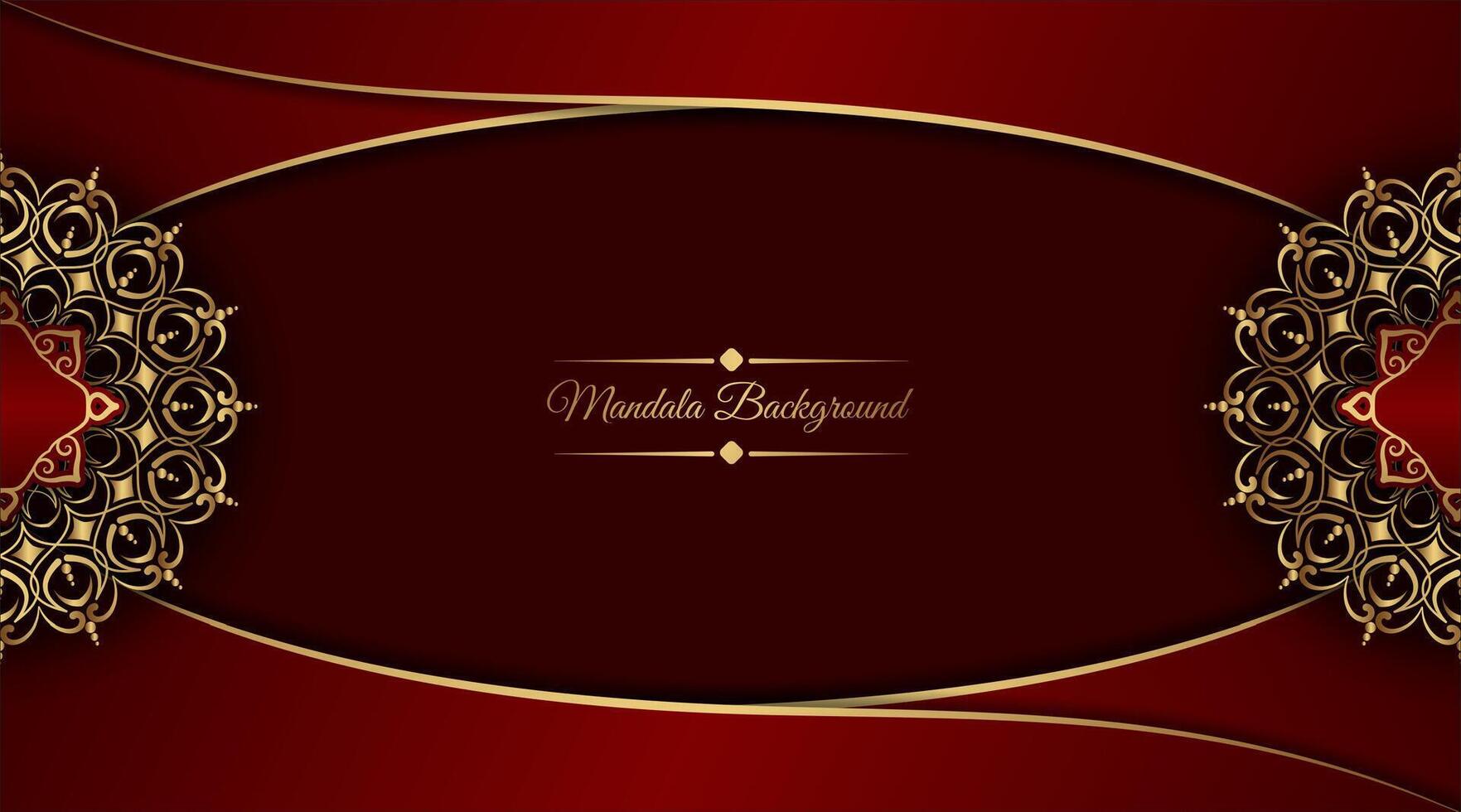 luxe achtergrond met gouden mandala ornament vector