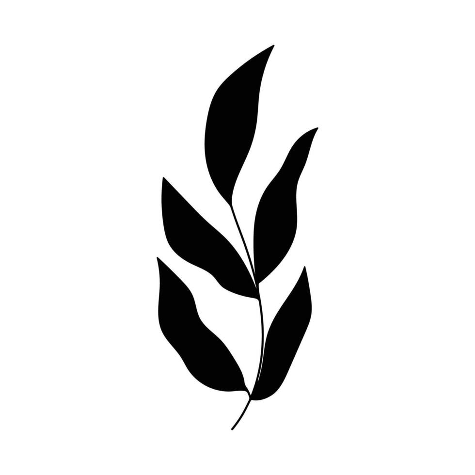 zwart silhouet van een plant, geïsoleerd Aan een wit achtergrond vector