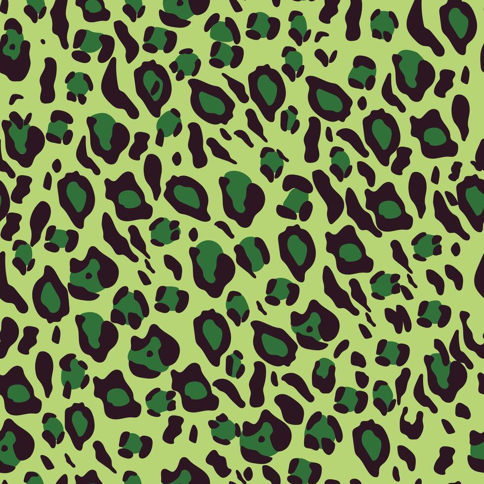 naadloos groen luipaard patroon. modieus exotisch dier afdrukken vector