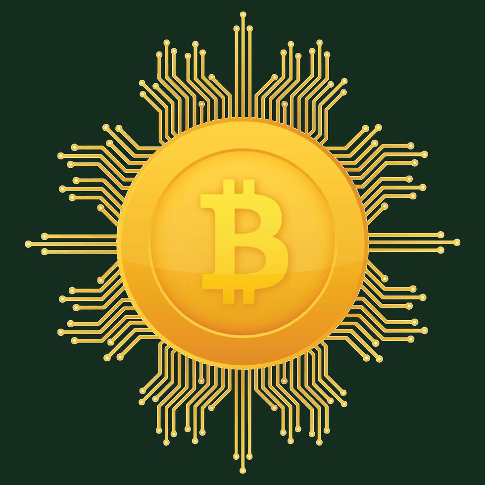 bitcoin vlak icoon cryptogeld bitcoin vector