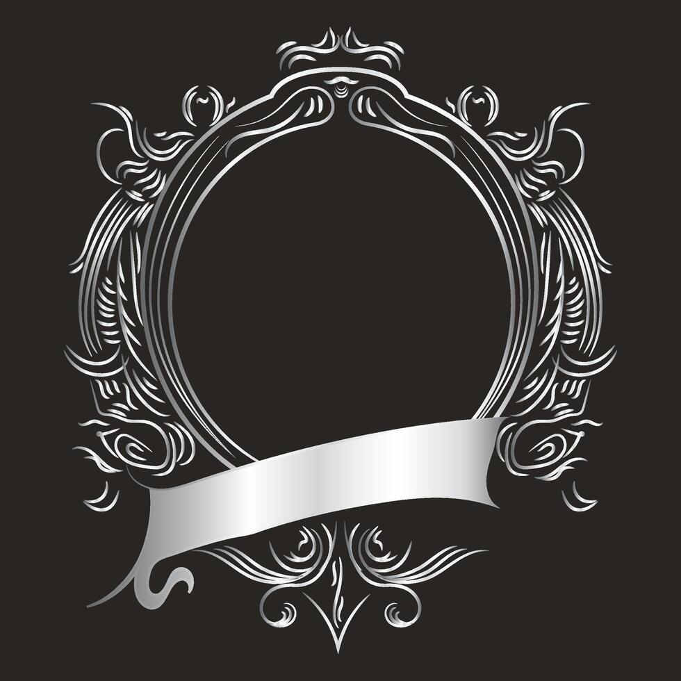 klassiek luxe splinter ornament kader logo vector illustratie