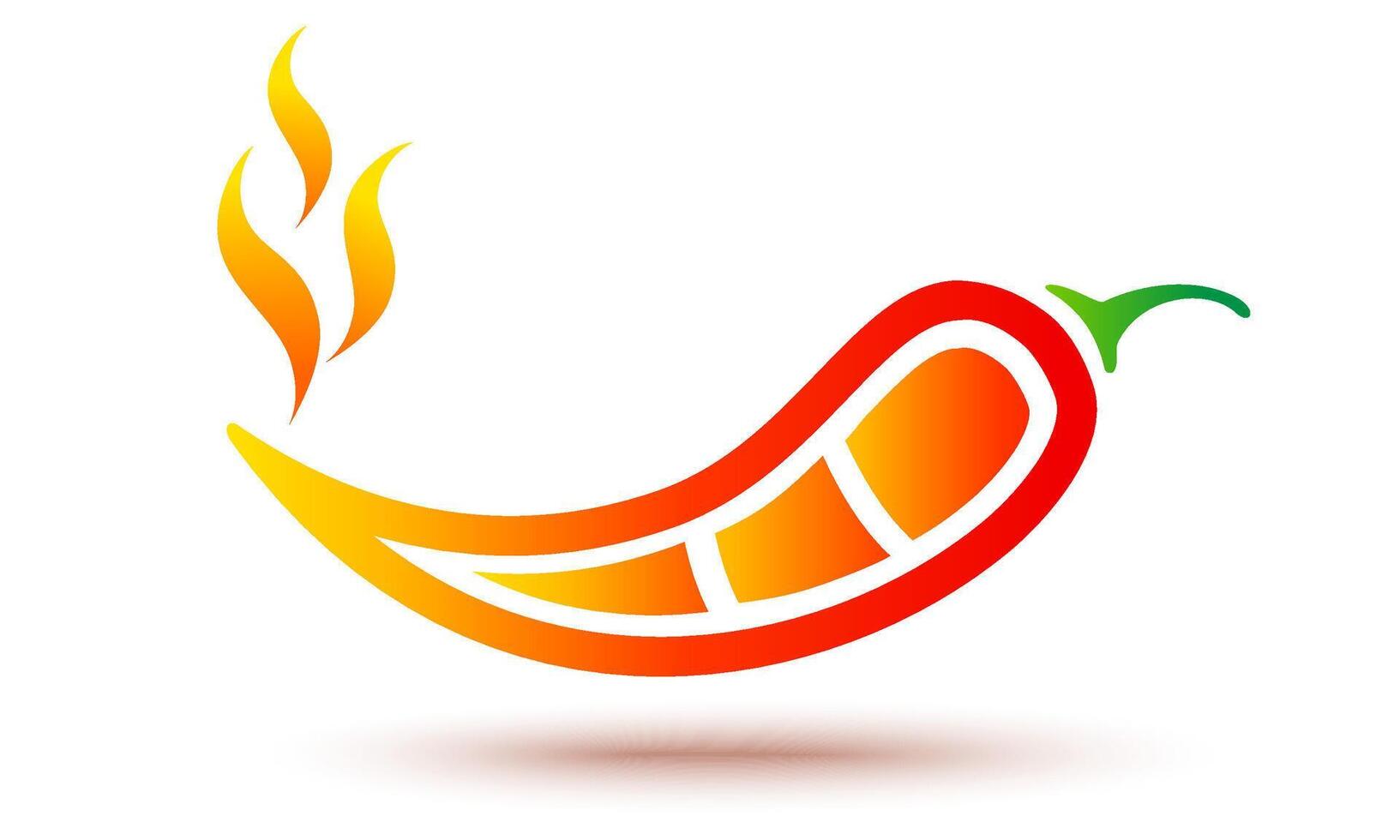 vector illustratie van chili peper met vlam.