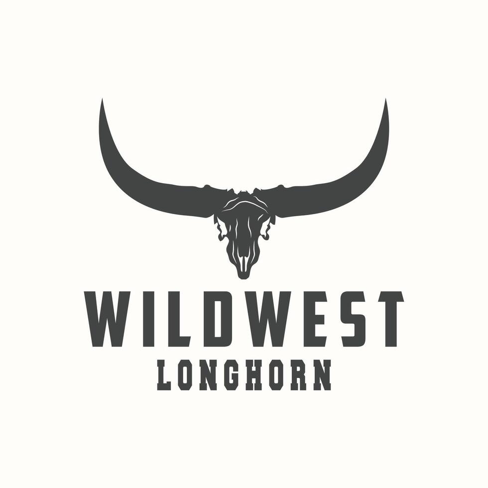 Longhorn dier logo ontwerp, boerderij retro wijnoogst toeter minimalistische gemakkelijk sjabloon illustratie vector