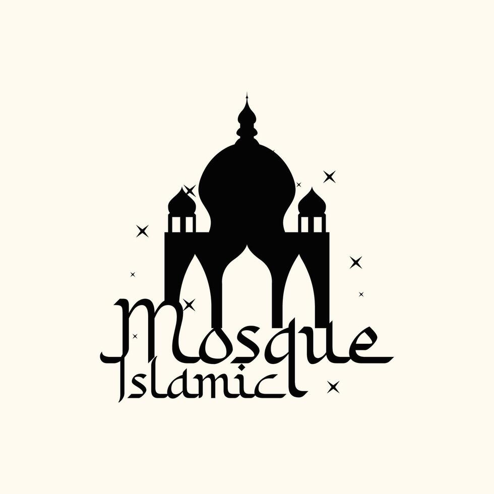 moskee logo Ramadan dag ontwerp sjabloon vector silhouet Islamitisch plaats van aanbidden