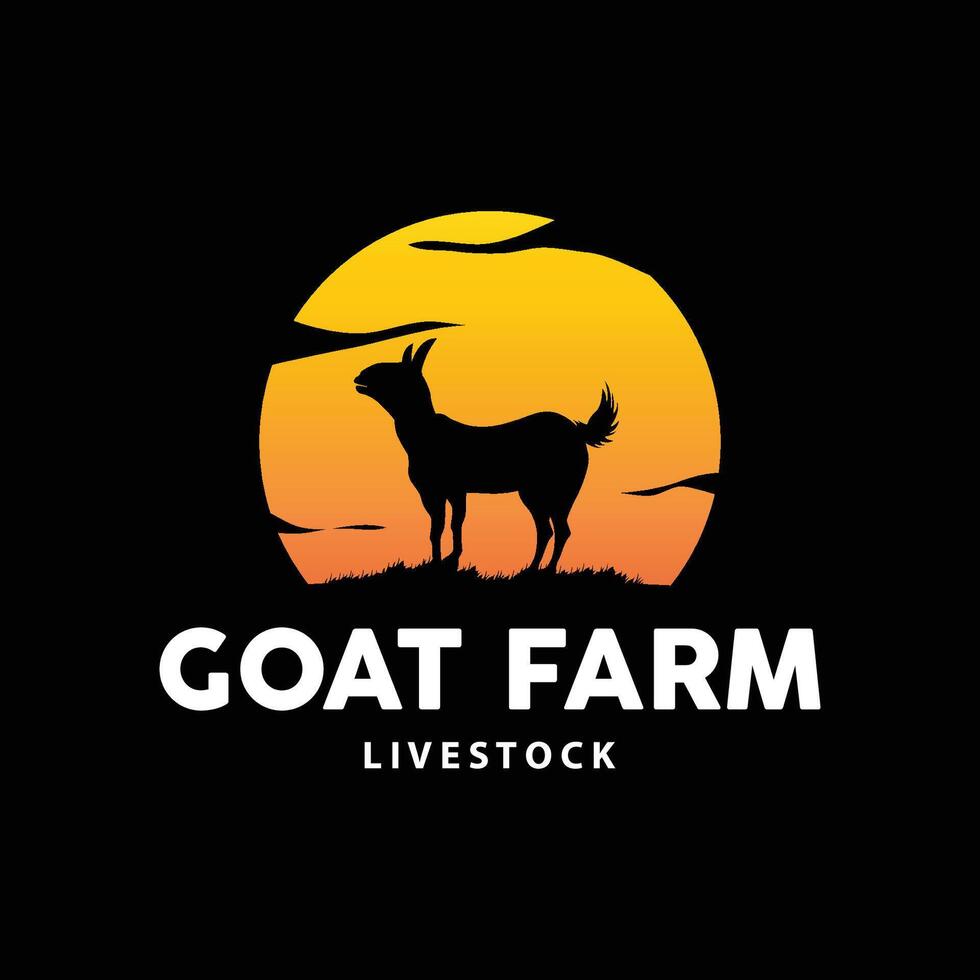 geit logo ontwerp vector geit boerderij illustratie vee vee silhouet retro rustiek