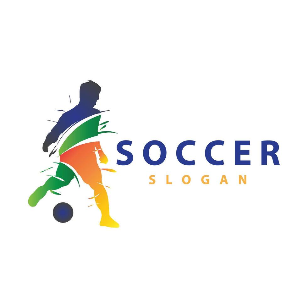 voetbal logo vector zwart silhouet van sport speler gemakkelijk Amerikaans voetbal sjabloon illustratie
