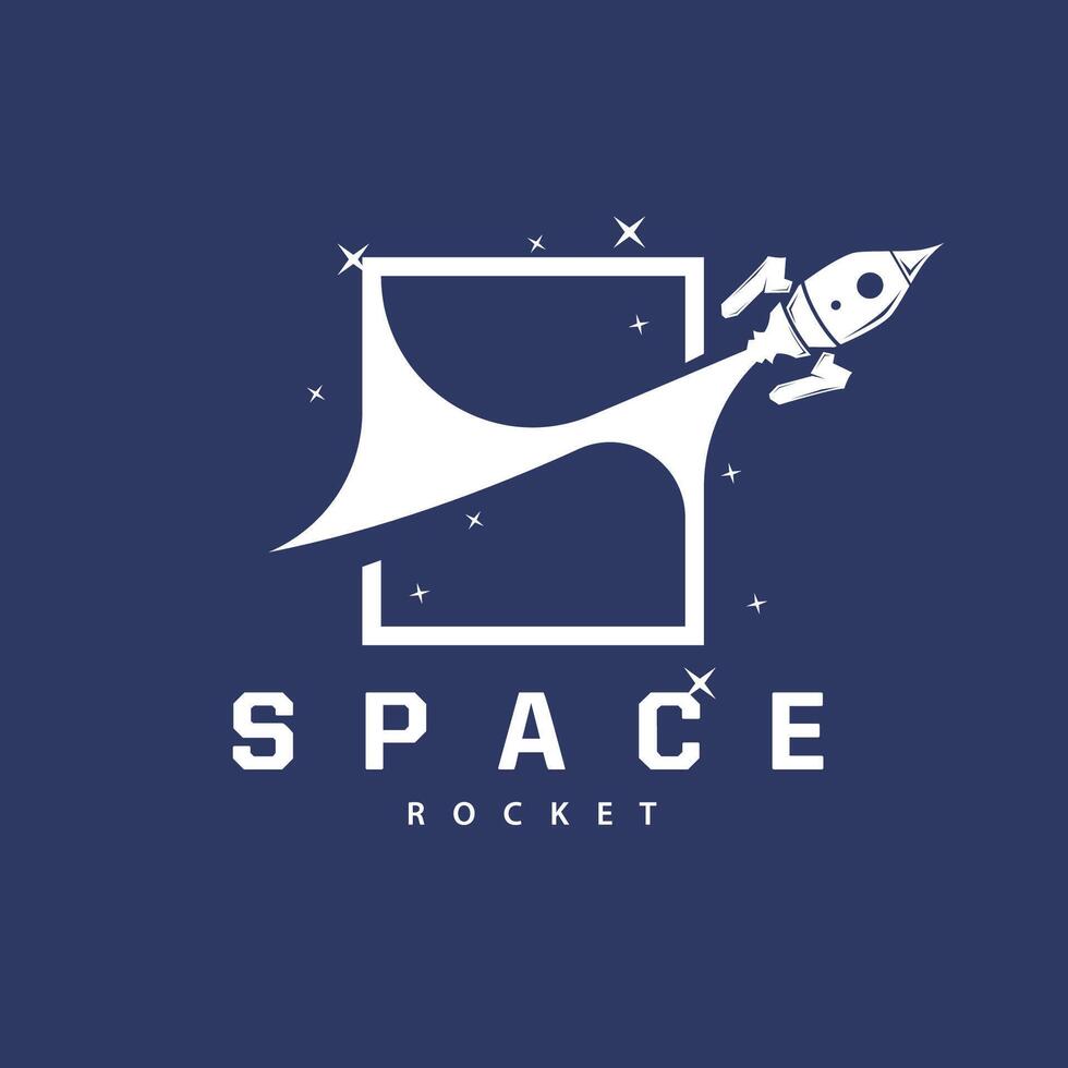 ruimte exploratie voertuig technologie ruimte raket logo ontwerp illustratie modern gemakkelijk sjabloon vector