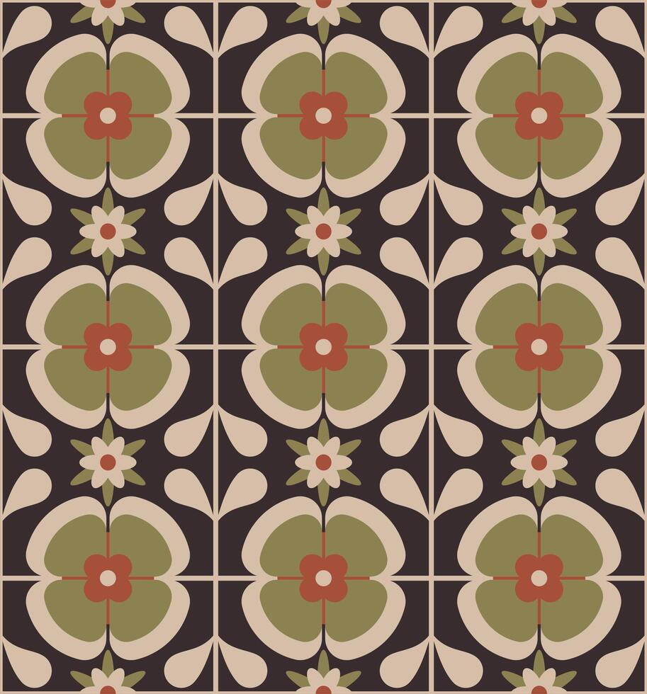 naadloos patroon met bloemachtig ornament vector illustratie