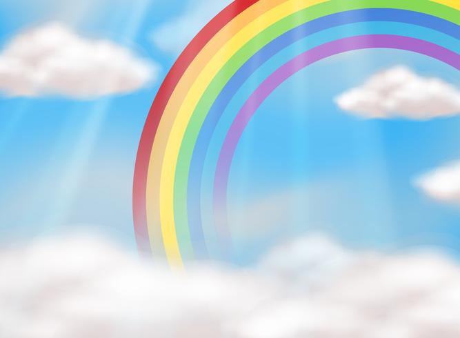 Een mooie regenboog in de lucht vector