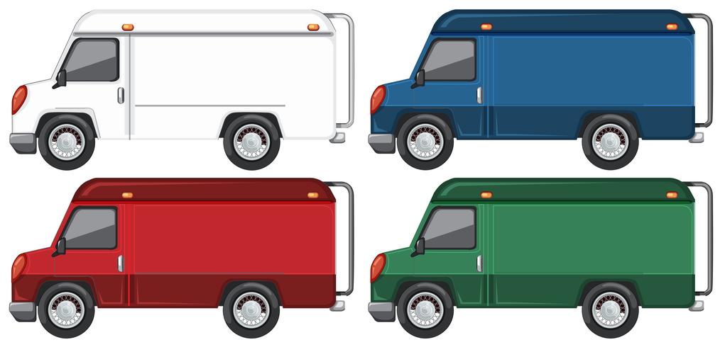 Set van vrachtwagen met verschillende kleuren vector