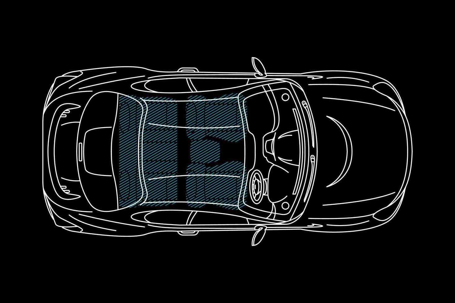 blauwdruk sport auto logo ontwerp vector