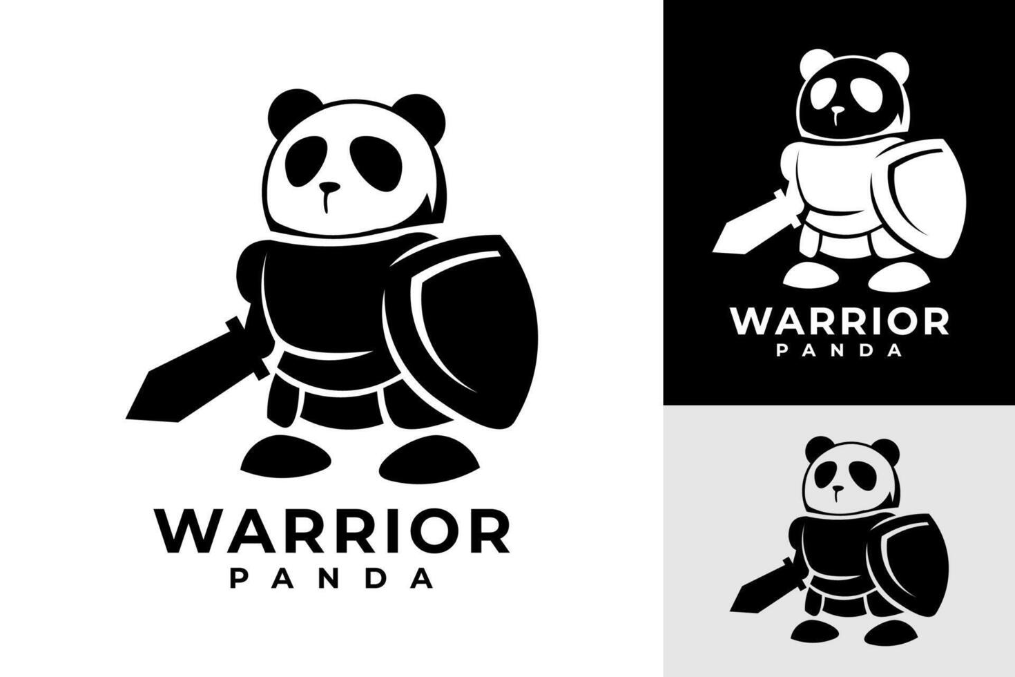 vector mascotte krijger panda ontwerp