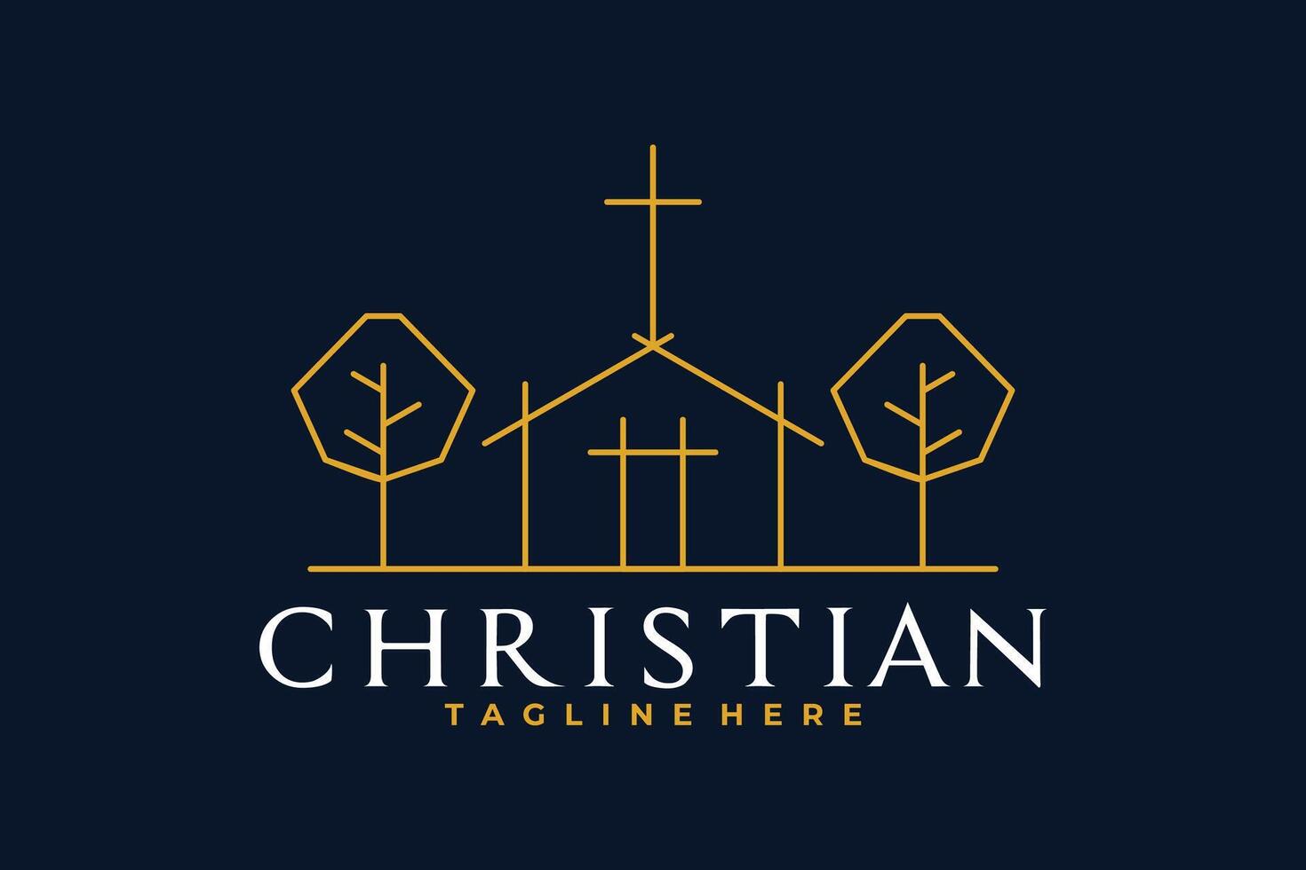 vector christen kerk logo ontwerp