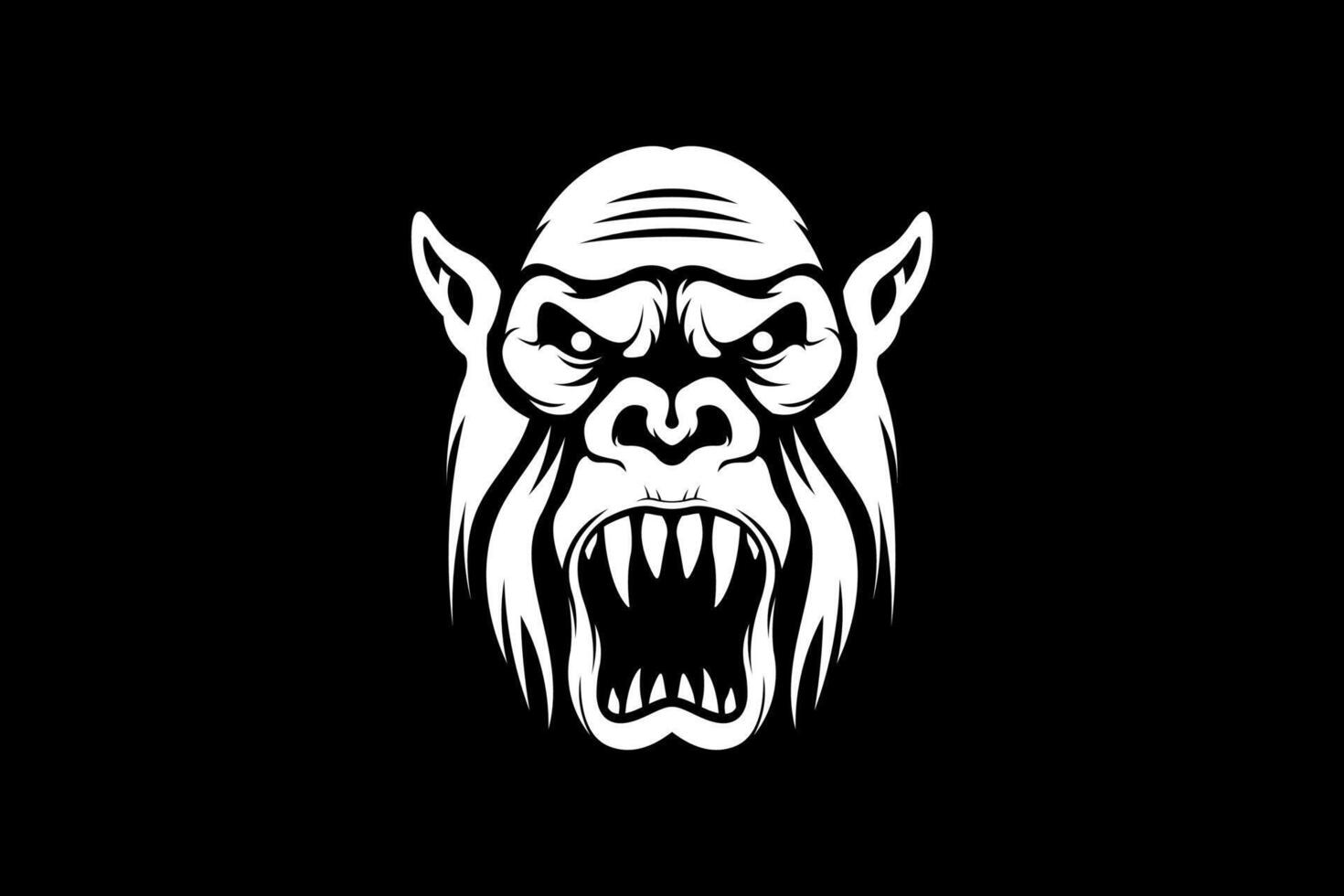 beest gezicht gorilla hoofd vector logo ontwerp