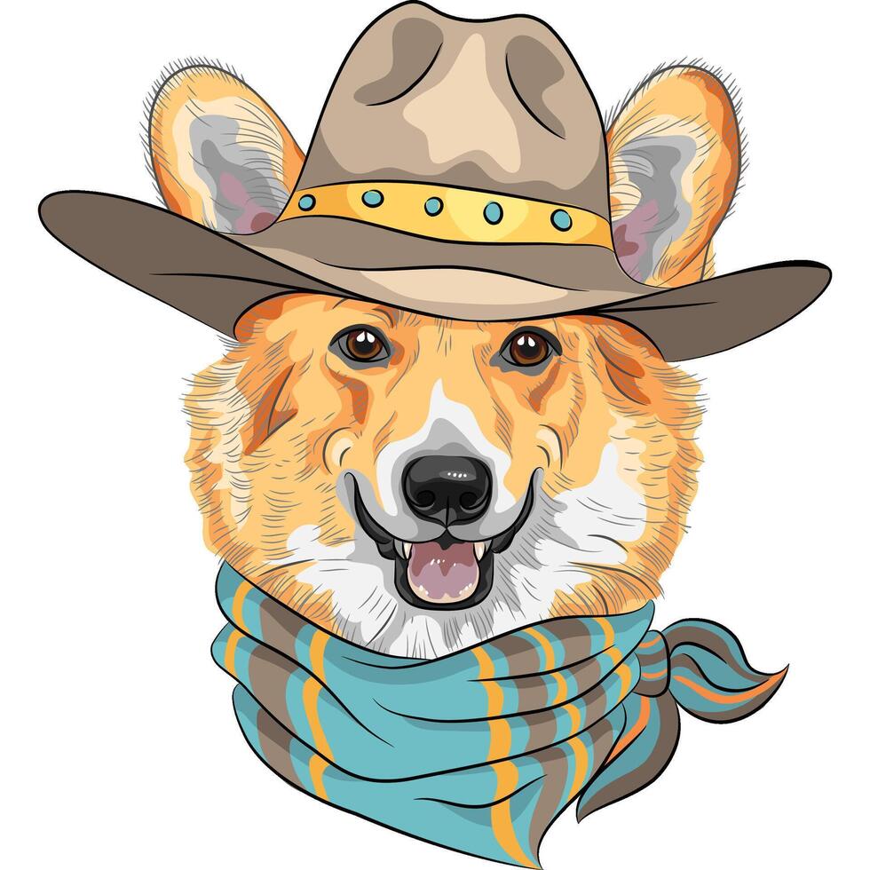 vector hipster hond pembroke welsh corgi