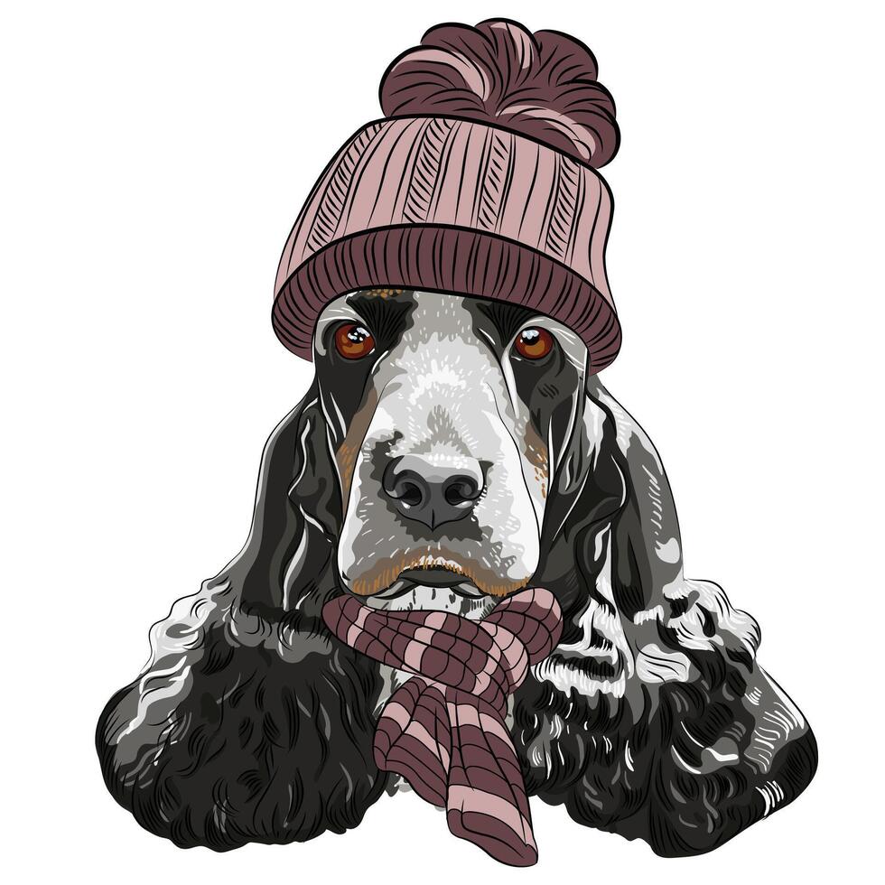 vector hipster hond Engels cocker spaniel