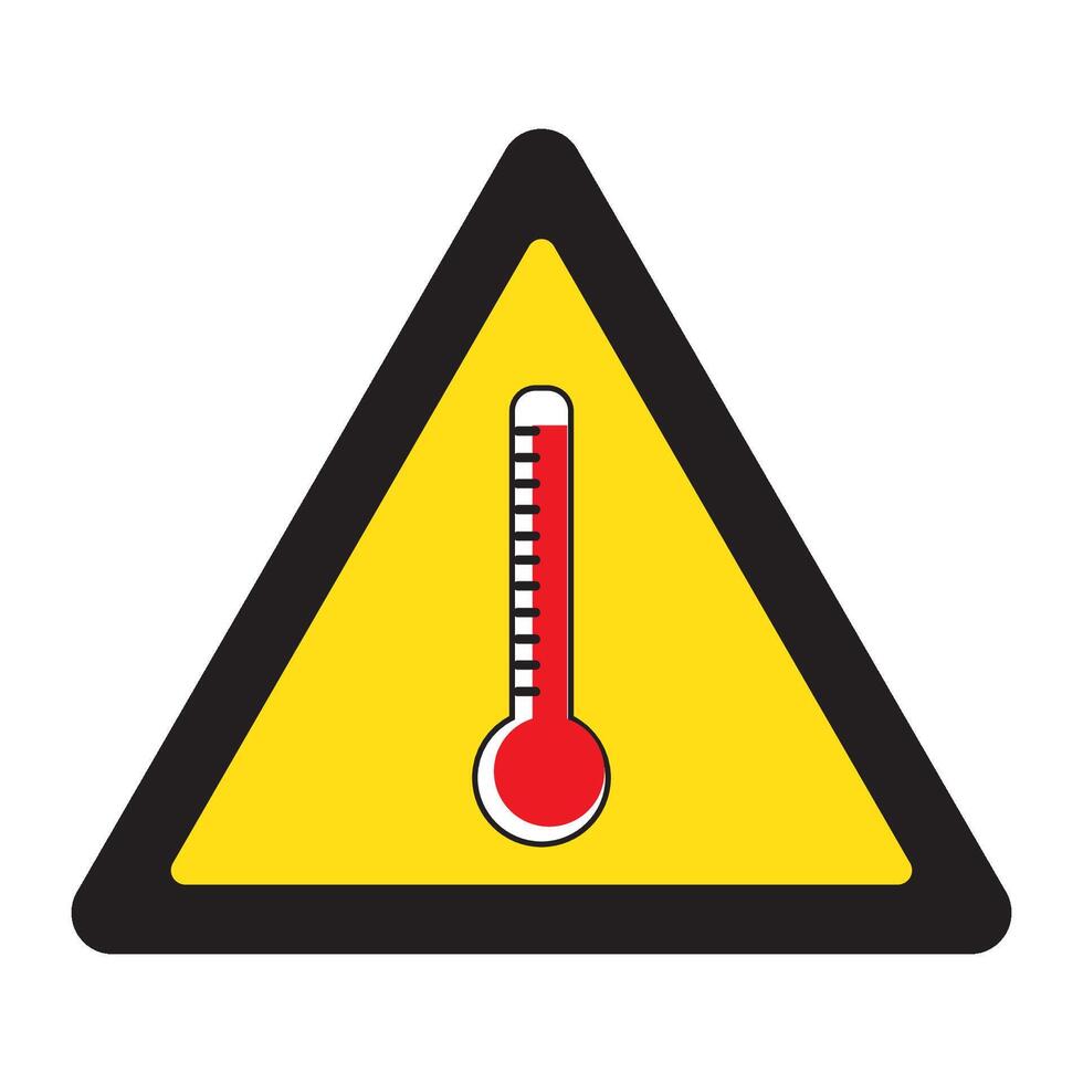 extreem warmte waarschuwing icoon logo vector ontwerp sjabloon