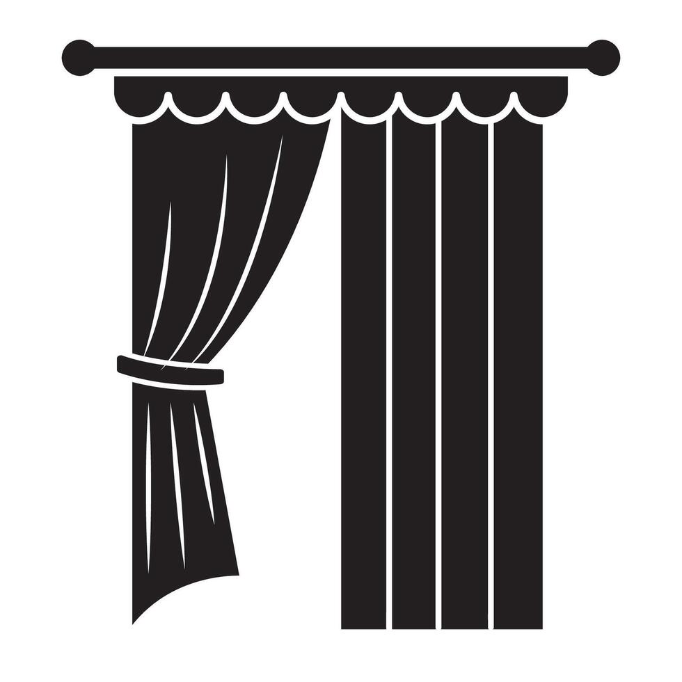 gordijn icoon logo vector ontwerp sjabloon