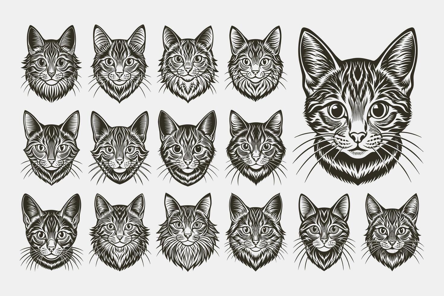 ai gegenereerd schattig voorkant visie van Amerikaans bobtail kat gezicht illustratie ontwerp reeks vector