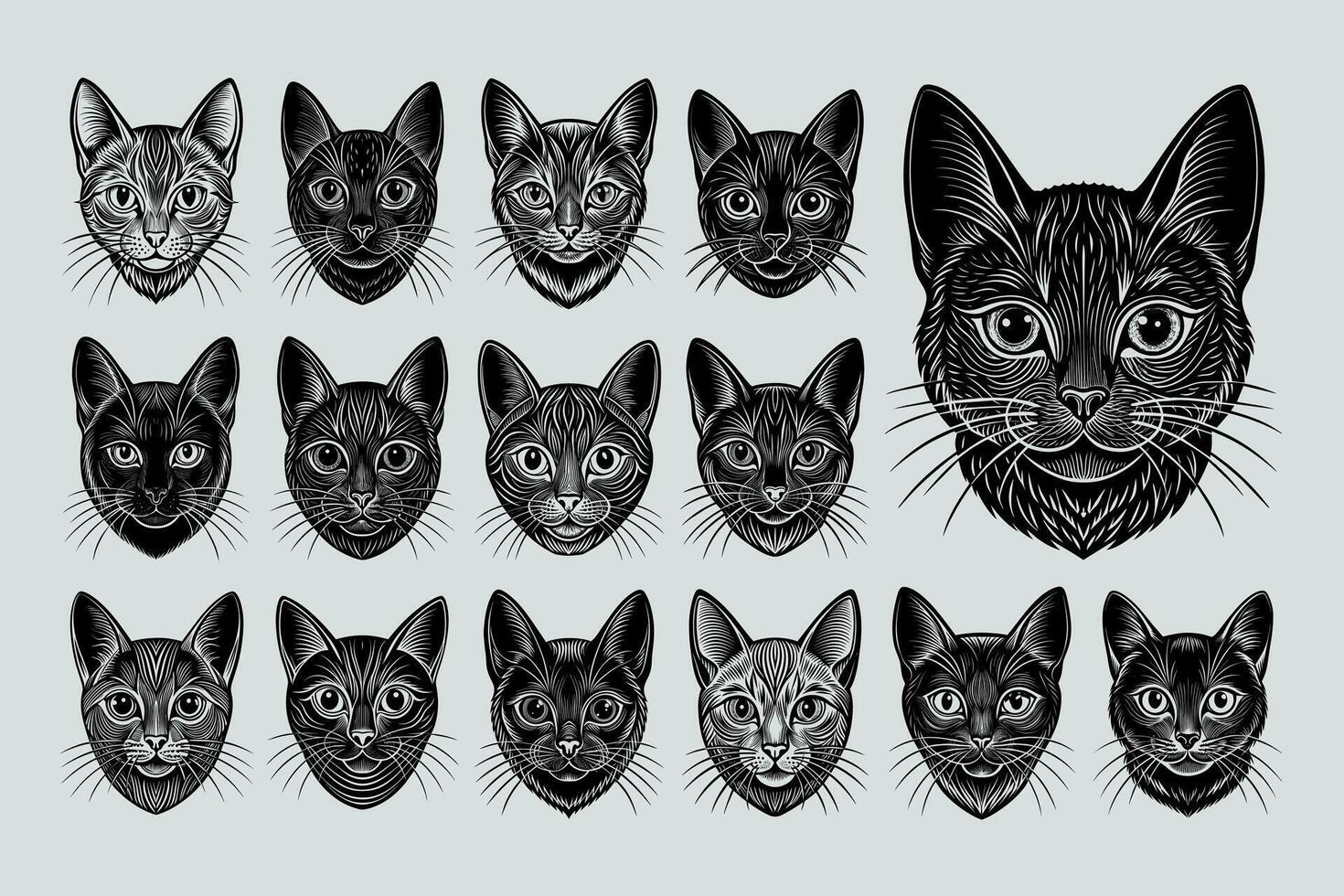 ai gegenereerd portret van chartreux kat hoofd illustratie ontwerp reeks vector