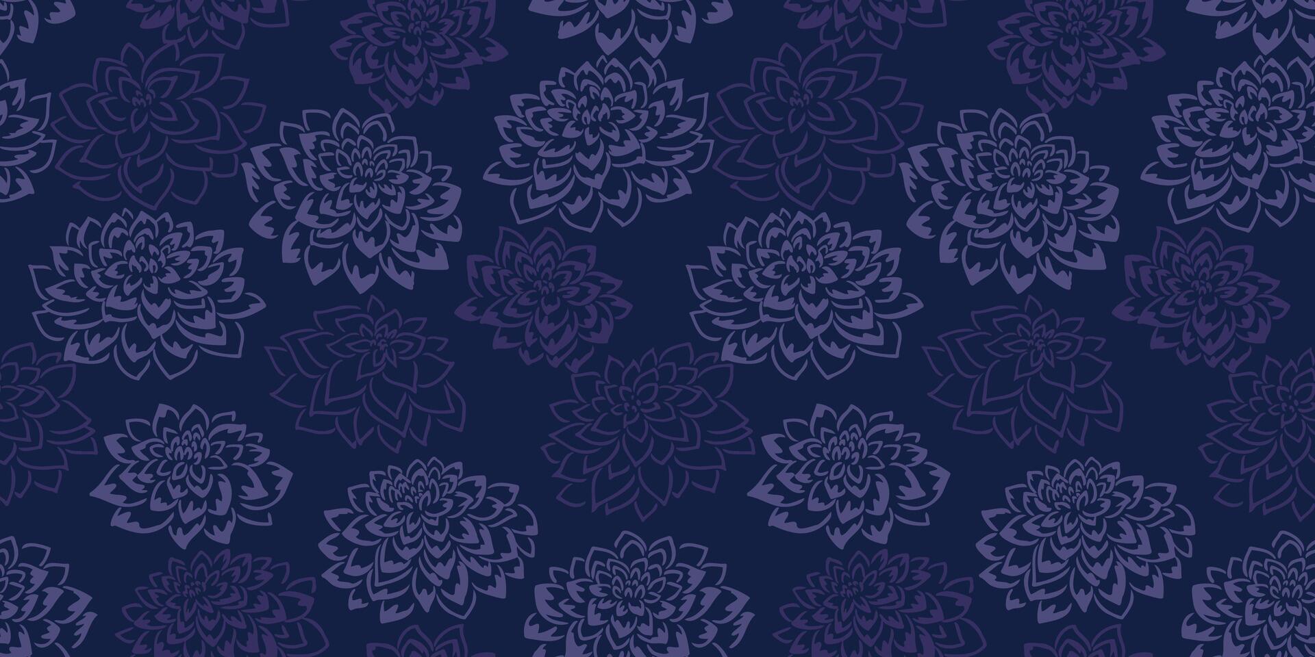 monotoon donker blauw naadloos patroon met abstract vormen bloemen vector hand- getrokken schetsen. creatief gemakkelijk bloemen structuur afdrukken. sjabloon voor ontwerpen, textiel, mode, oppervlakte ontwerp, kleding stof