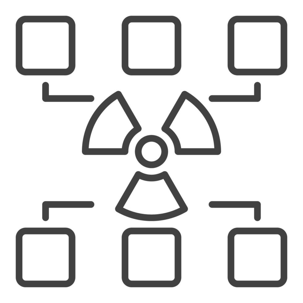 nucleair energie vector straling schets icoon of symbool