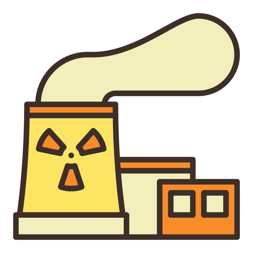 straling nucleair macht fabriek vector gekleurde icoon of ontwerp element