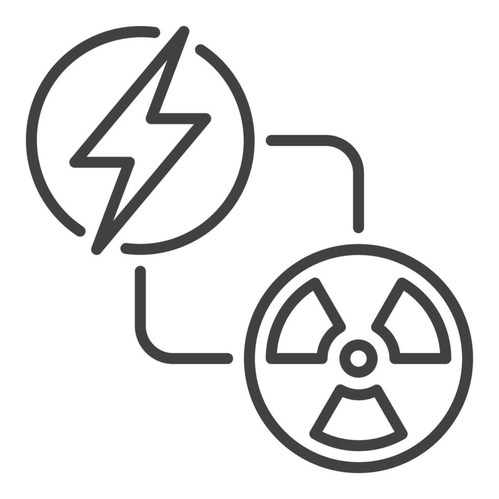 straling en nucleair energie vector dun lijn icoon of symbool