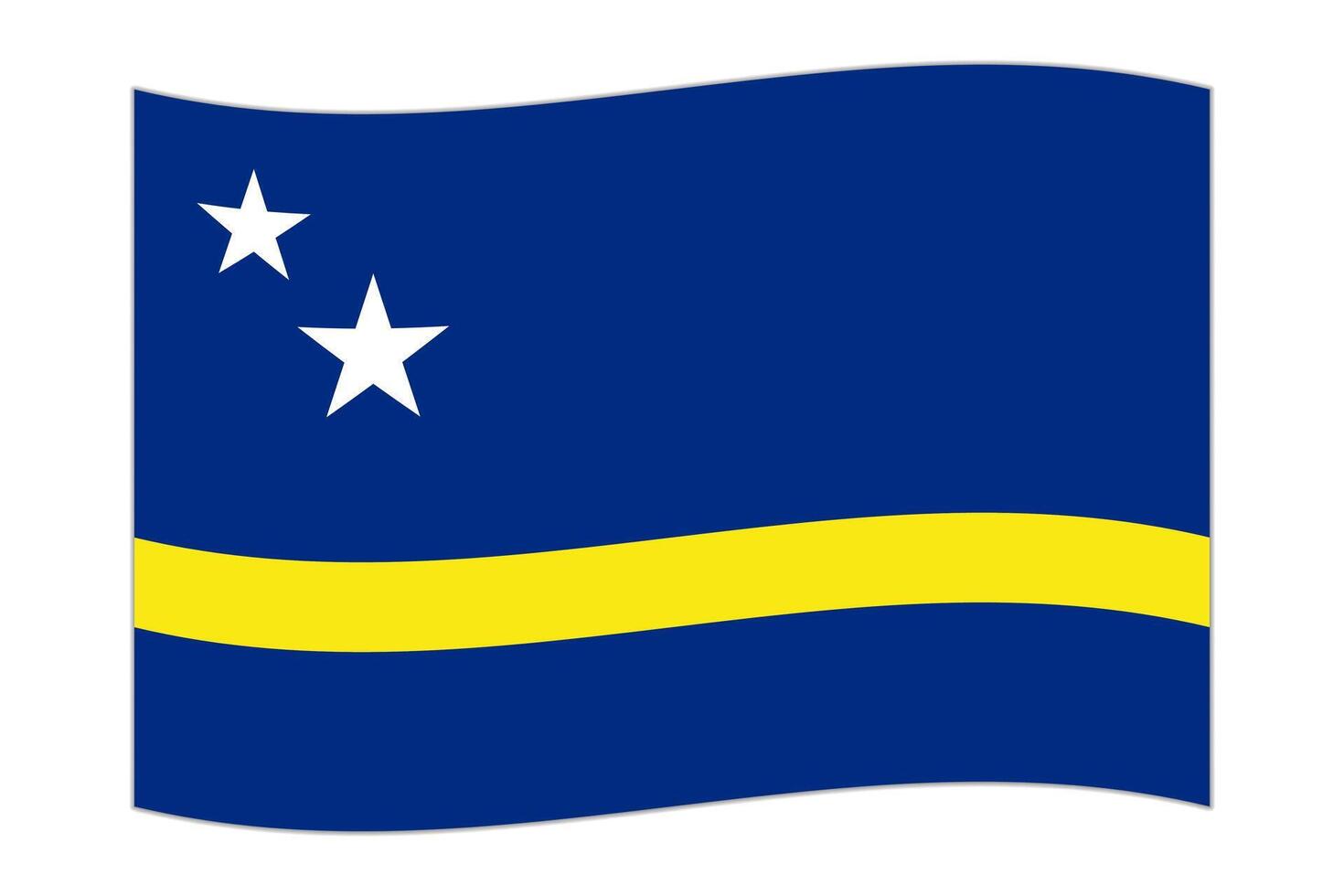 golvend vlag van de land Curacao. vector illustratie.