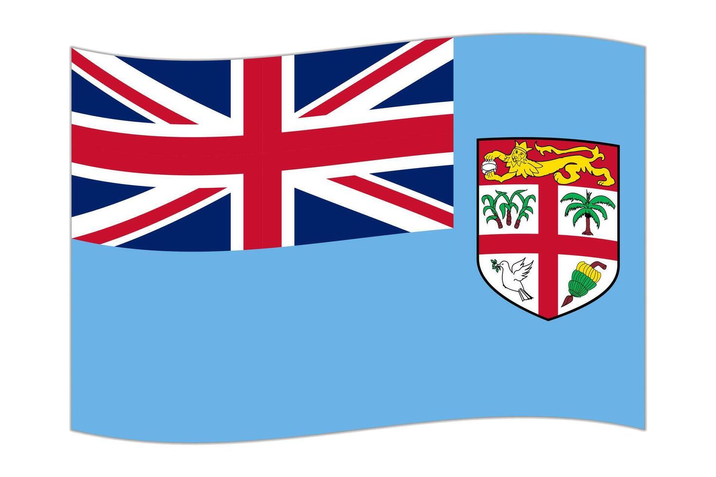 golvend vlag van de land fiji. vector illustratie.