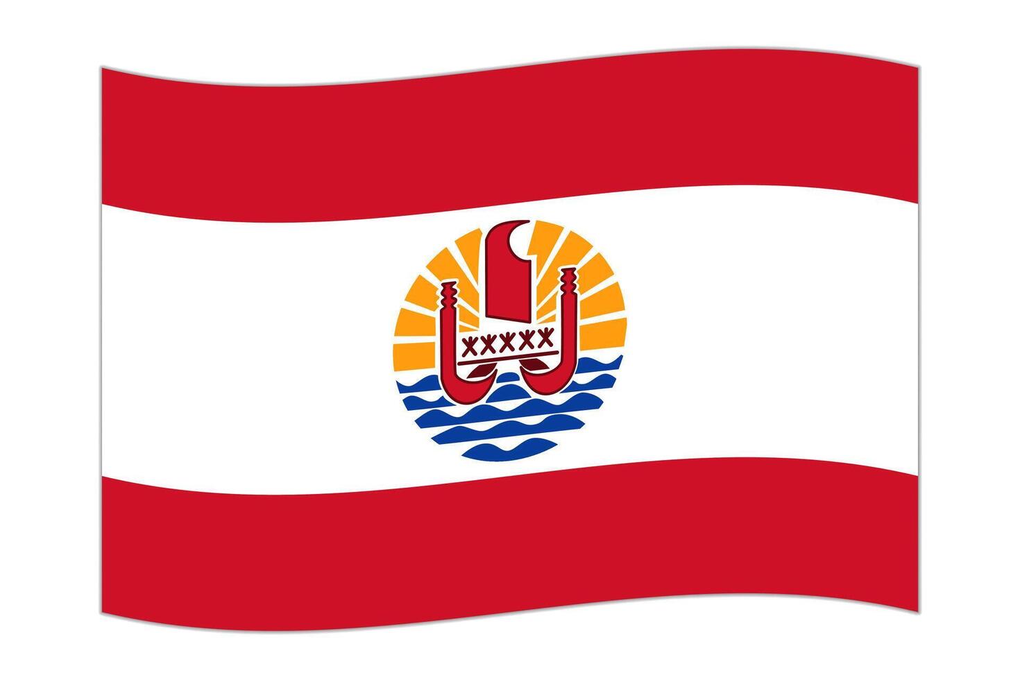 golvend vlag van de land Frans Polynesië. vector illustratie.