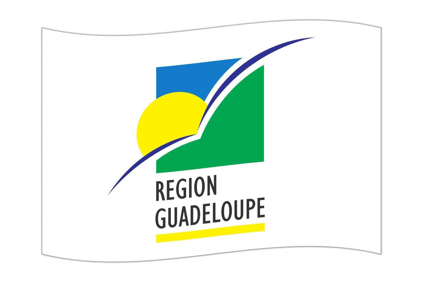 golvend vlag van de land guadeloupe. vector illustratie.