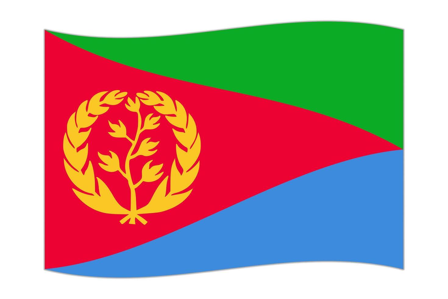 golvend vlag van de land eritrea. vector illustratie.