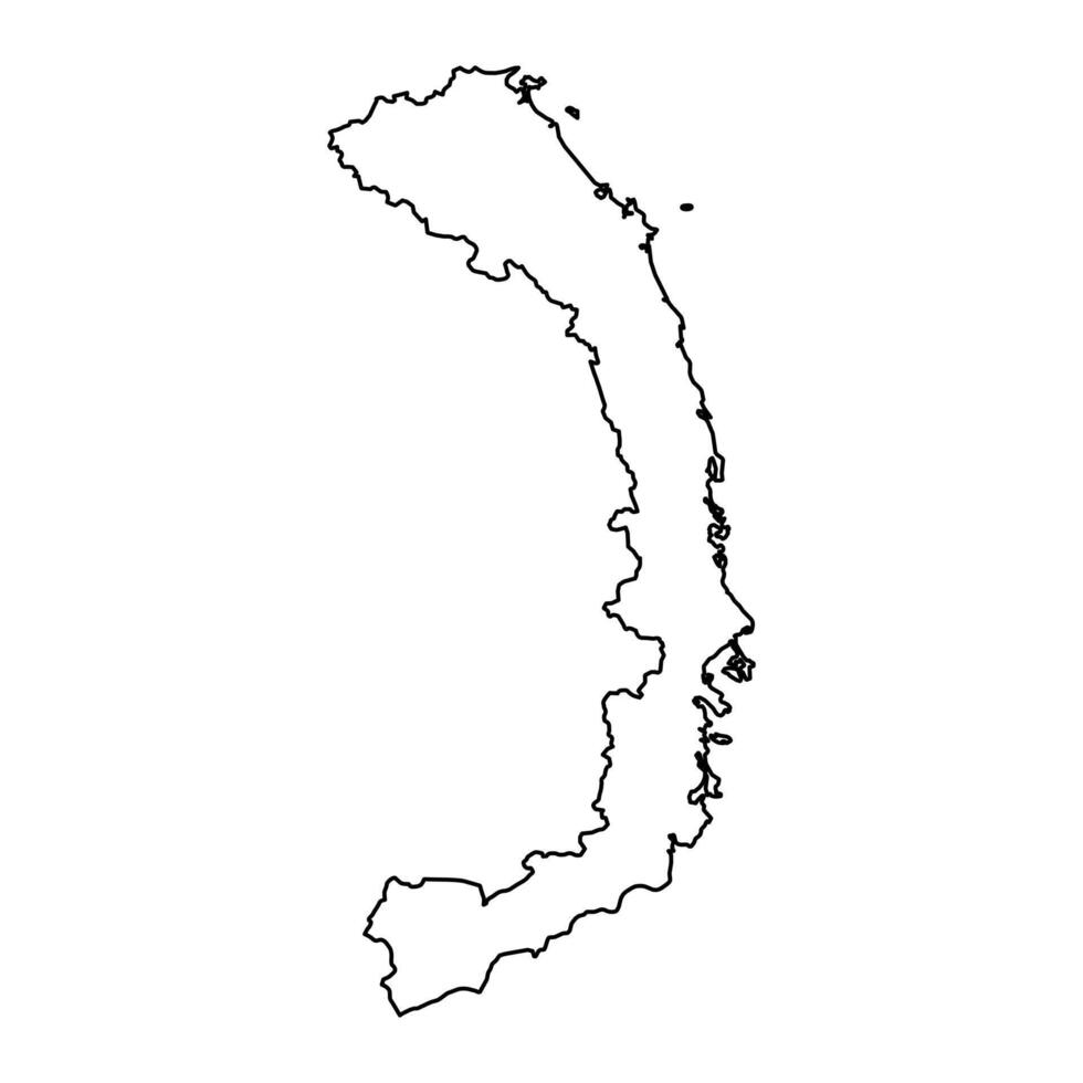 zuiden centraal kust regio kaart, administratief divisie van Vietnam. vector illustratie.