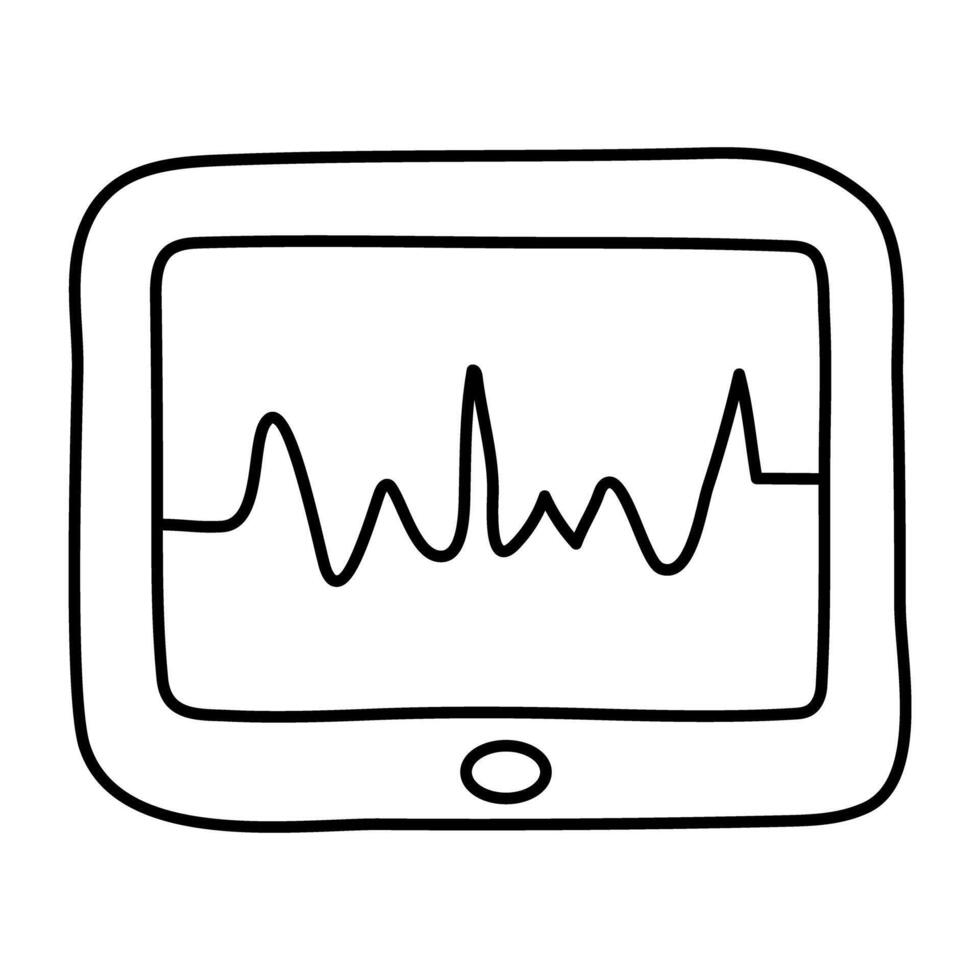 een uniek designicoon van de ecg-monitor vector