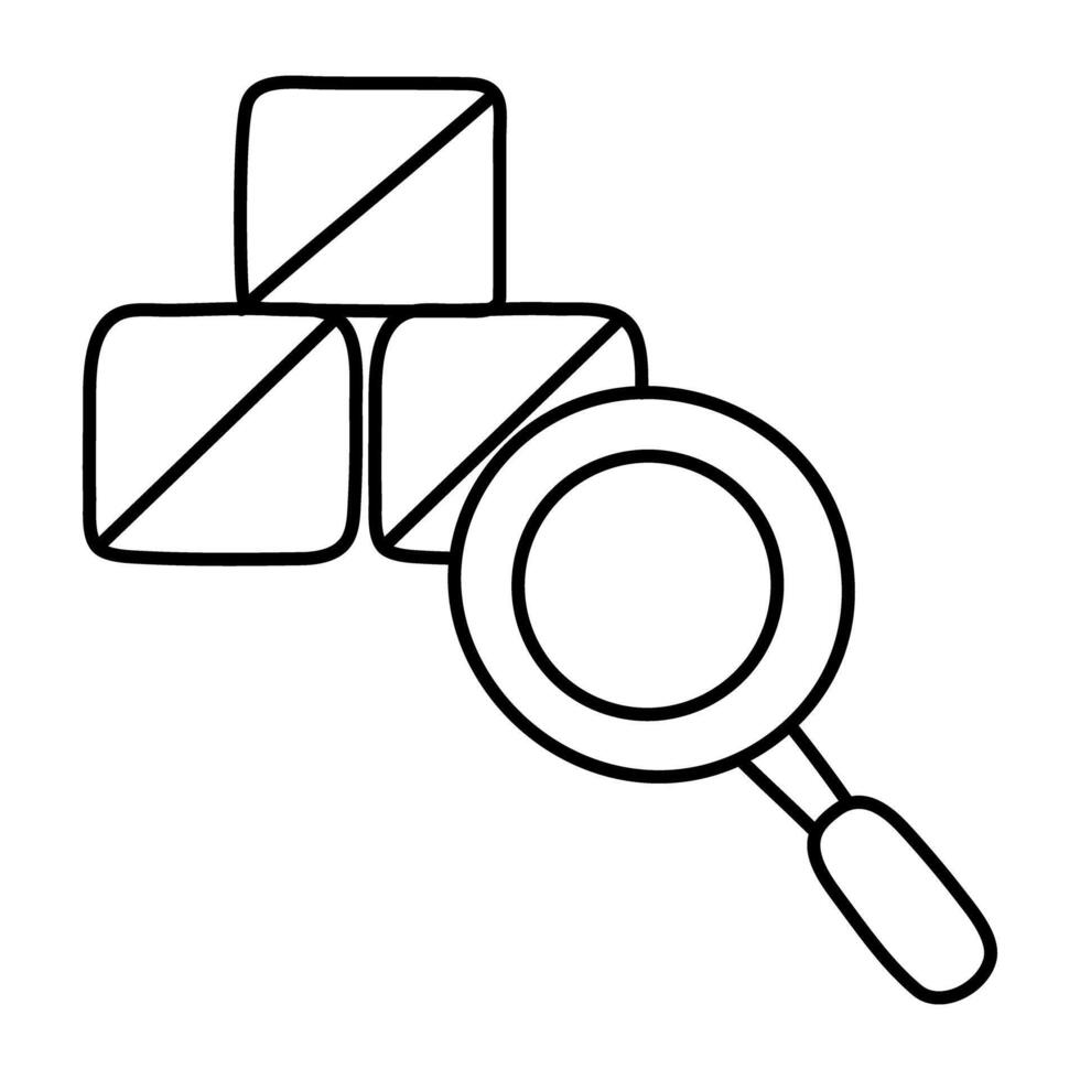 perfect ontwerppictogram van zoekpakket vector