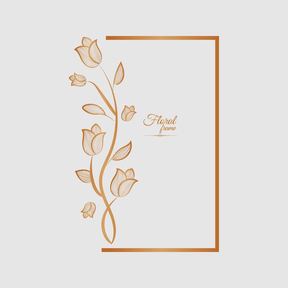 decoratief wijnoogst kader met bloemen ornament vector