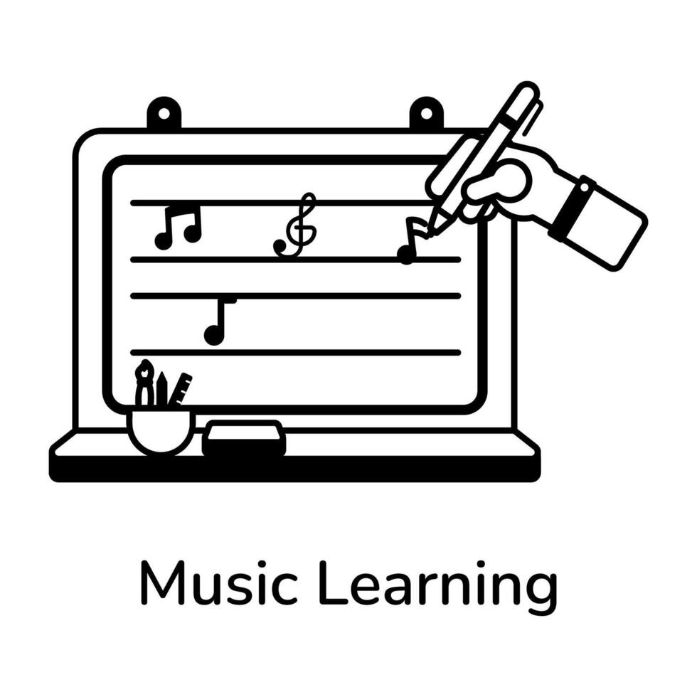 modieus muziek- aan het leren vector