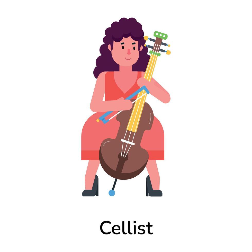 modieus cellist concepten vector