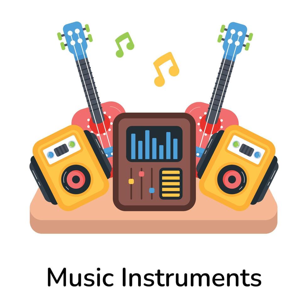 modieus muziek- instrumenten vector